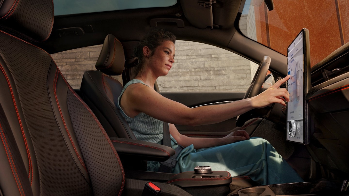 Ford Mustang Mach E Foe Shot 20 Mach E Awd Interior Sunroof Interaction Talent Final 16X9 2160X1215