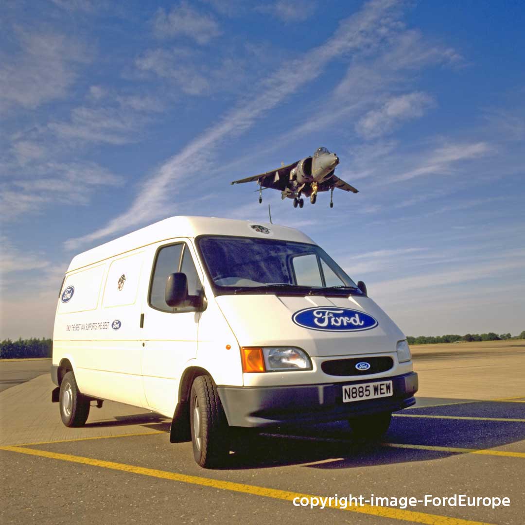 1996 RAF Chooses Transit To Support Harrier Jump Jet Display Team Copyright Image Fordeurope Imm Gallery Transit60 65